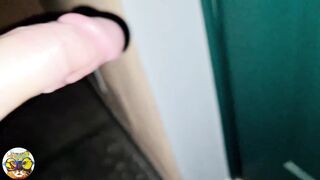 Risky Amateur Quick Deepthroat Cum on Neighbors Doors Public Blowjob Outdoor