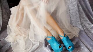 ASMR Girl in Beautiful Shoes & a Skirt is Scratching her Legs