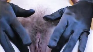 Cummybush HARD ERASER NIPPLES PLAY! - Sexy MILF OPENS up her Pussy Lips WIDE - Satin Gloves Rub Clit