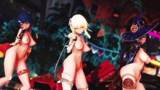 Mmd R18 Genshin Impact with Huge Natural Tits Fap Challenge Lumine Xiangling Mona