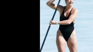 Jennifer Lopez, black thong bikini, beach