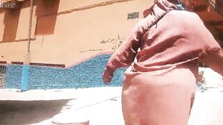 Mega Pawg (Hijab) Mature ass walk in street