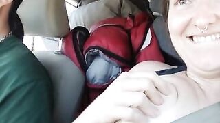 Public Finger Fuck! Screaming Orgasms in the Car! Close up on that Wet Ass Pussy!