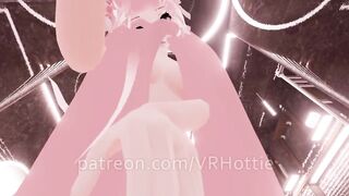 Thicc Booty Pink Hentai Girl Busts out Dildo Nora Lovense Strips down in Restroom POV Lap Dance