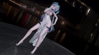 【hentai MMD】Hentai Girl Strip Dance with Sexy Translucent China Dress / Hatsune MIku