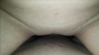 Jumping on big cock - Close up