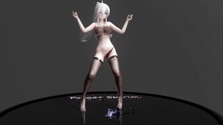 【hentai MMD】Hentai Secretary Girl seriously Temptation Strip Dance