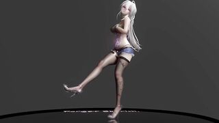 【hentai MMD】Hentai Secretary Girl seriously Temptation Strip Dance