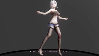 【hentai MMD】Hentai Secretary Girl seriously Temptation Strip Dance