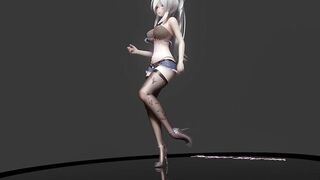 【hentai MMD】Hentai Secretary Girl seriously Temptation Strip Dance