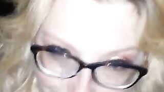 MILF Smokes, Sucks, Fucks & Takes Cumshot on Glasses & Chest!!!