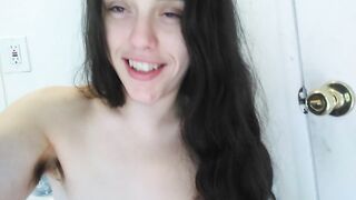 PinkMoonLust VERY TALENTED Hairy Fetish Camgirl Drinks Coffee PEES & FARTS Loud on Toilet OmgYay!