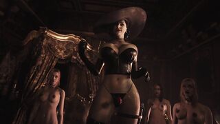 Resident Evil Village: Lady Dimitrescu Strap on & Vampire Daughters Dominate - Alcina Dominatrix