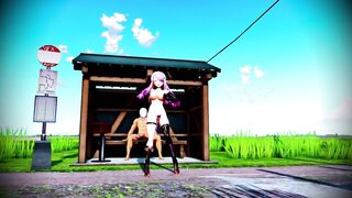 Mmd Purple Bitch Suck Cock while Waiting for the Buss