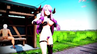 Mmd Purple Bitch Suck Cock while Waiting for the Buss