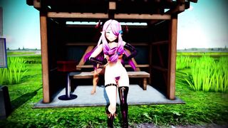 Mmd Purple Bitch Suck Cock while Waiting for the Buss