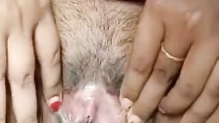 Hairy Indian Bhabi Masturbating with her Juicy Pussy