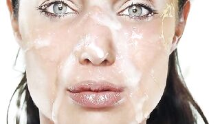 Angelina Jolie (Face) Jerk Off Challenge - With Moaning.