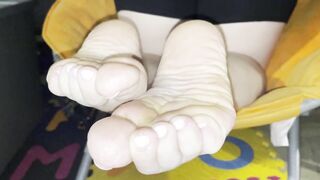 My wife's wrinkled soles compilation (cumshots)