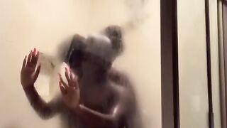 Ebony Couple Sensual Shower Sex