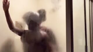 Ebony Couple Sensual Shower Sex