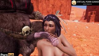 Furry Minotaur and Girl 60 FPS 4K Animation