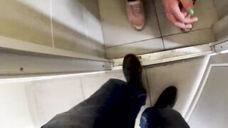 Cum on Face in Public Toilet