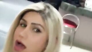 Blonde slowly sucks big cock