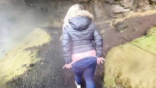 Fucking behind Seljalandsfoss - BJ and Sex behind this Beautiful Icelandic Tourist Waterfall