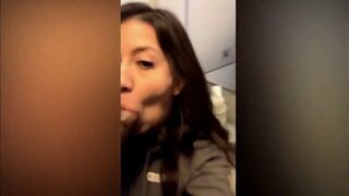 Sucking a bbc in the airplane bathroom