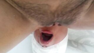 Blindfolded Sissy Guy Fucked Hard Cum inside my Pussy made him Eat his own Cum with my Fluids & Pee