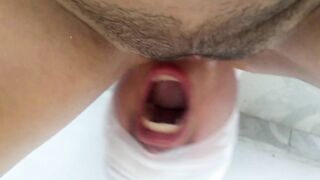 Blindfolded Sissy Guy Fucked Hard Cum inside my Pussy made him Eat his own Cum with my Fluids & Pee