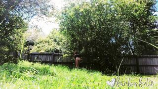 Sweaty while Mowing the Lawn in my Thong (voyeur)