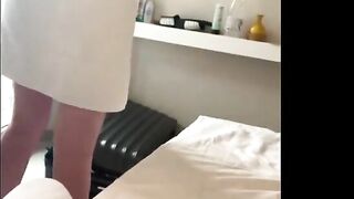 Step mom shares hotel room don't cum in me  son impregnated