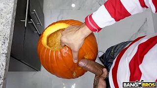 BANGBROS - Teen Evelyn Stone Gets A Halloween Treat From Bruno