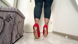 I Love my Red High Heels. Enjoy this Sexy Shoeplay.