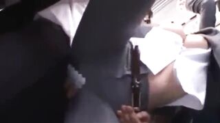 Busty Asian Schoolgirl Fucks Hard on School Bus with Stranger