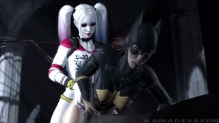 Harly Quinn and Batgirl go at it