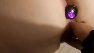 She Loves her Pretty little Plug inside while I Finger her