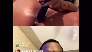 EBONY THOT PLAYS WITH HER TOYS ON RAPPER SWAG HOLLYWOOD INSTAGRAM LIVE