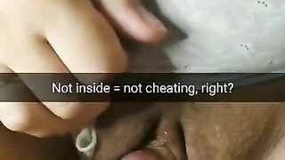 Not inside - not cheating say my stepsister before i rub her