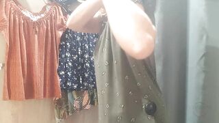 nippleringlover revealing pierced tits in changing room at public store large gauge nipple piercings