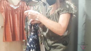 nippleringlover revealing pierced tits in changing room at public store large gauge nipple piercings