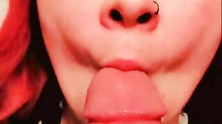 Eros Empress Goth Witch Blowjob, cumshot, cumplay and swallow