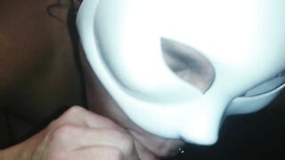 Black guy fucks his ex thick ass stepsister in a mask