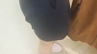 Step mom risky fuck in mall with supermarket with step son