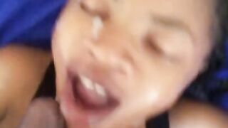 Kenyan Lady Sucks a Black cock and Gets a Facial