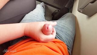 Risky outdoor travel -hand and blowjob in train and airplane