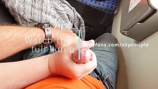 Risky outdoor travel -hand and blowjob in train and airplane