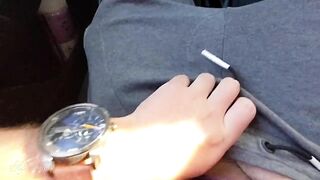 Risky outdoor travel -hand and blowjob in train and airplane